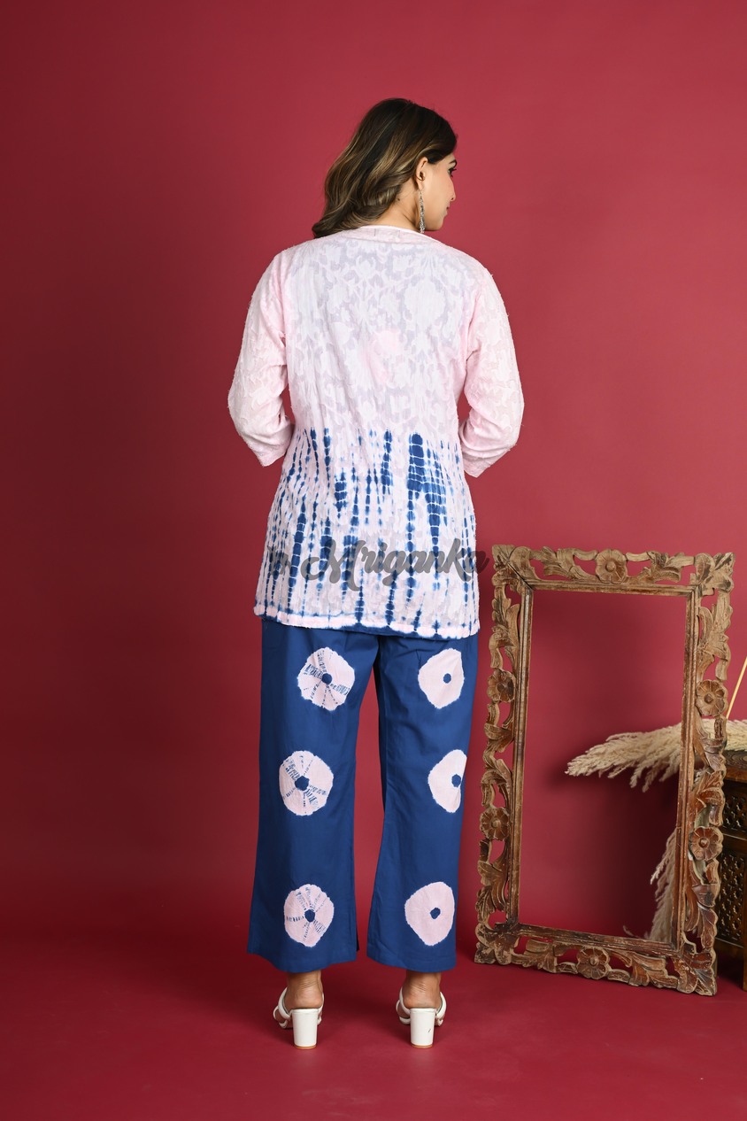 Stylish Indigo and Pink Co-Ord Set | Pure Cotton | Mriganka