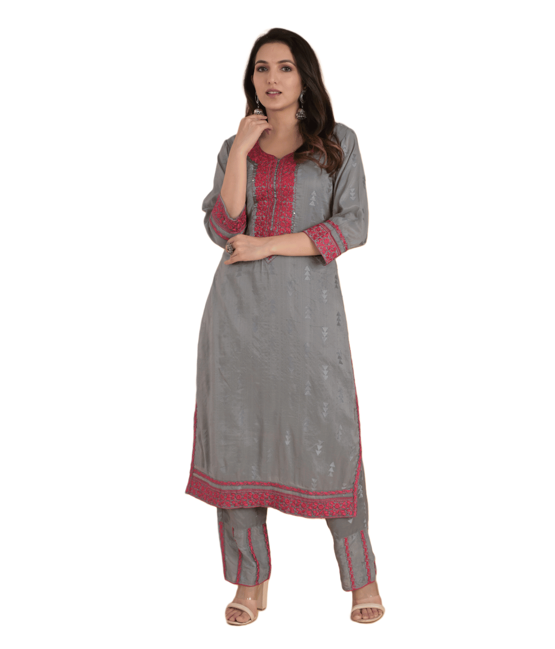 Banarsi Handloom Chanderi Suit Set with Lining | Mriganka