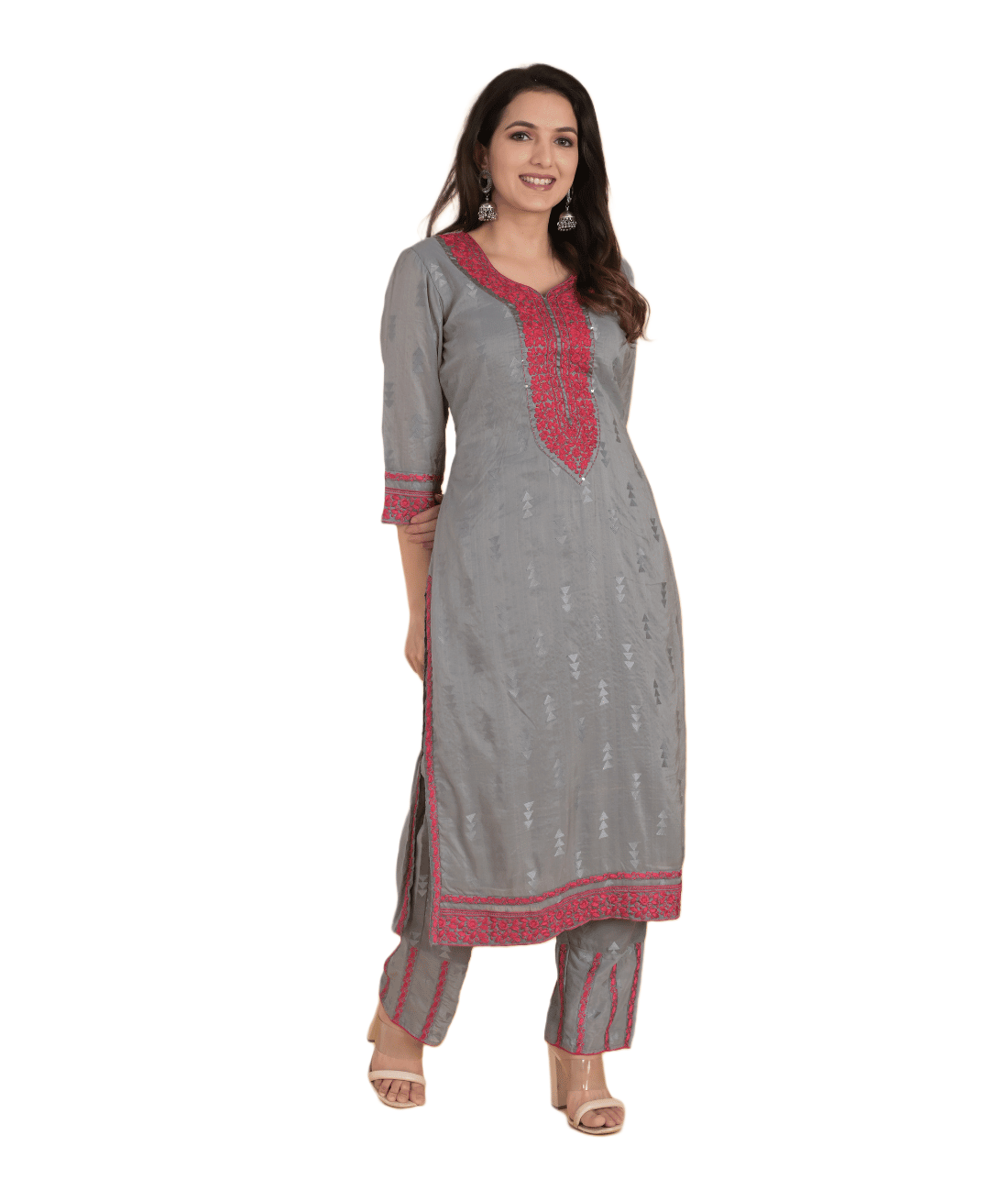 Banarsi Handloom Chanderi Suit Set With Lining