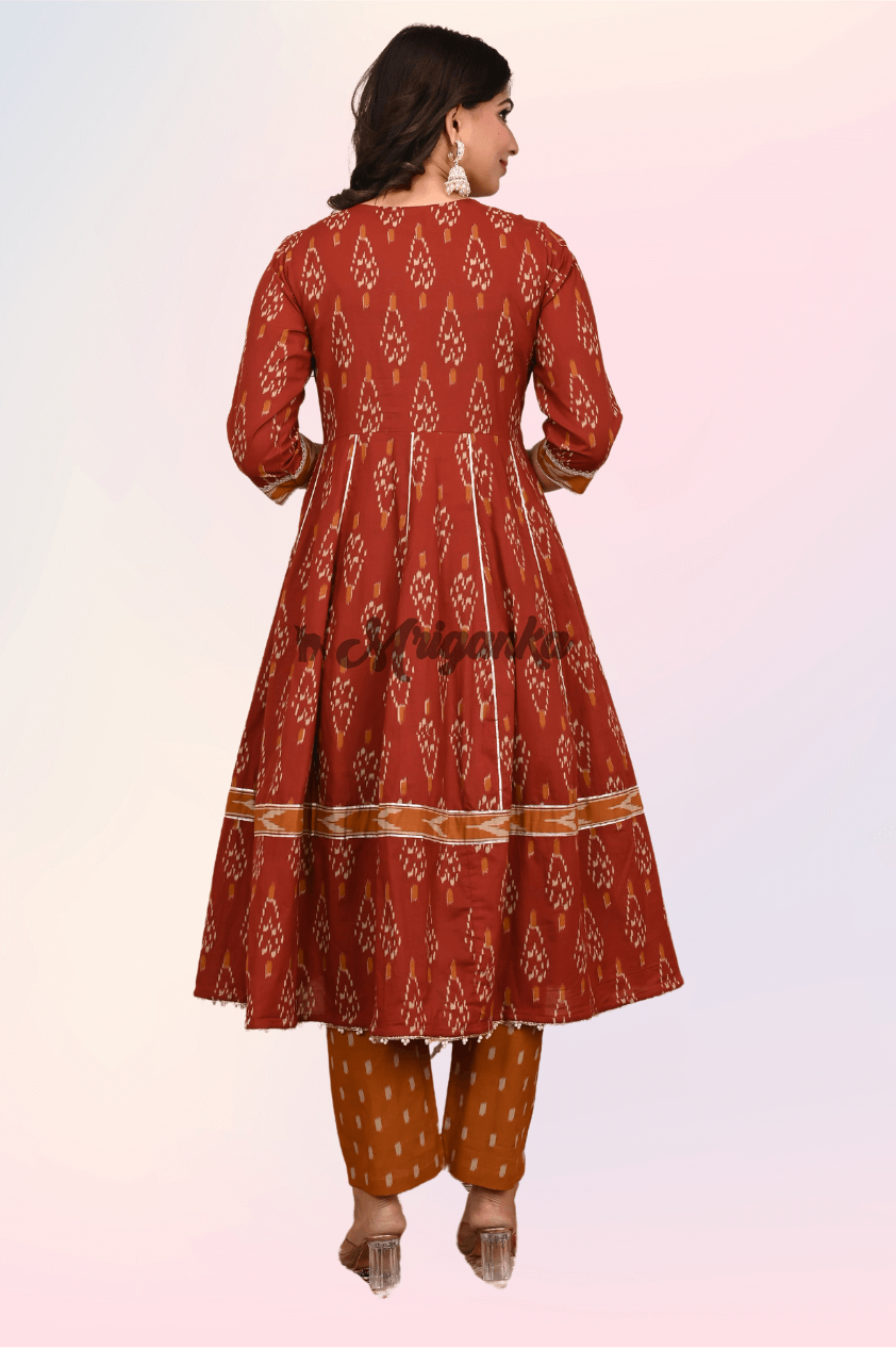 Anarkali Suit Set | Pure Cotton Fabric | Angrakha Style  - Buy at Mriganka