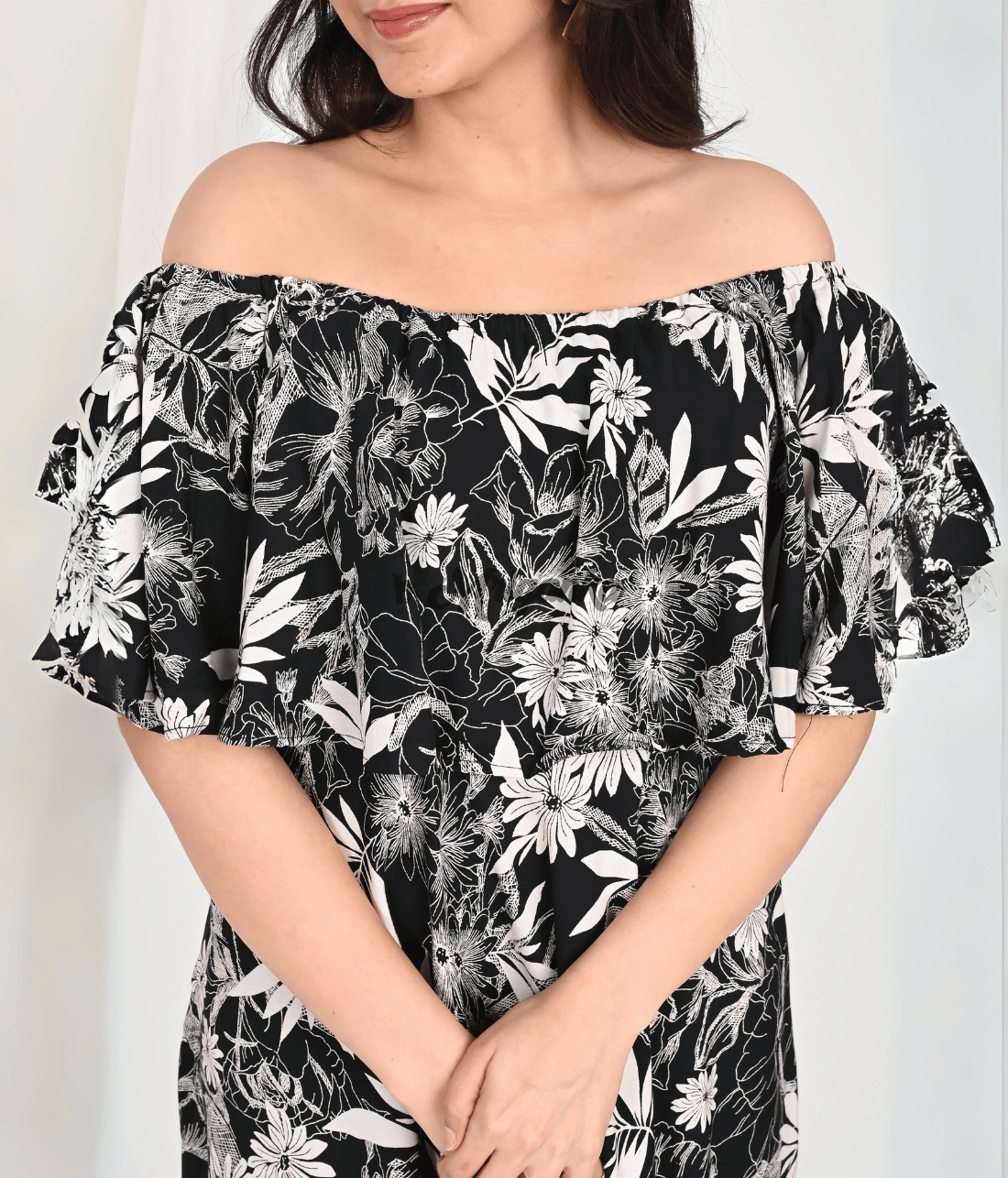 Off Shoulder Floral Dress