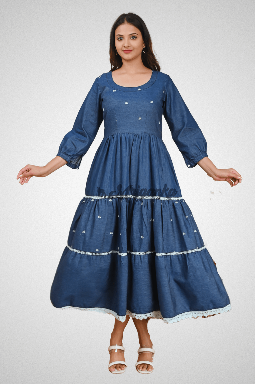 Three Tier Denim Dress