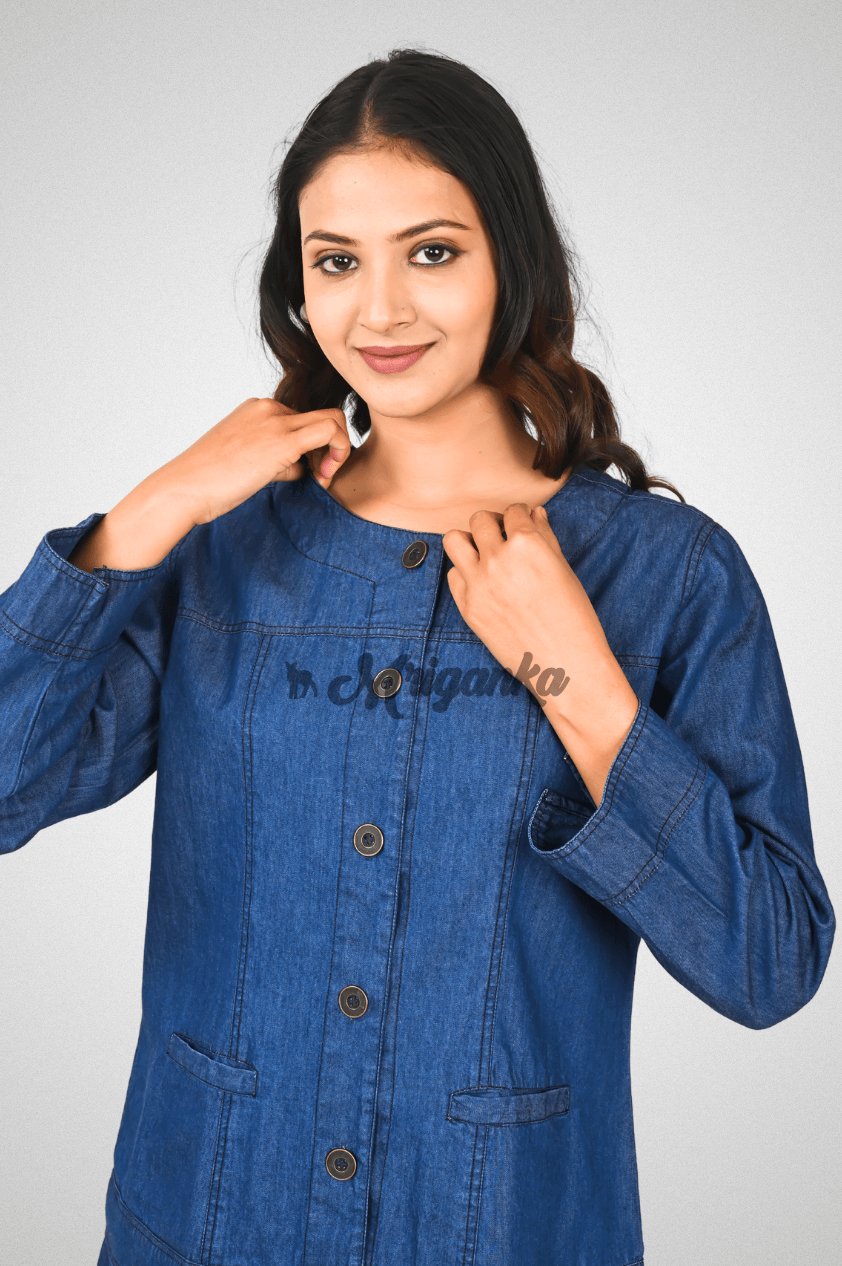 Classic Blue Denim Shirt – Stylish & Comfortable Casual Wear | Mriganka